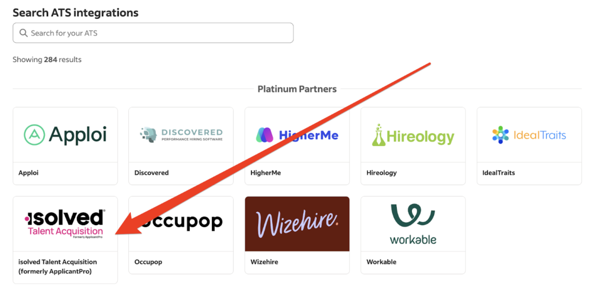 isolved Talent Acquisition integration card in Indeed Integrations Hub