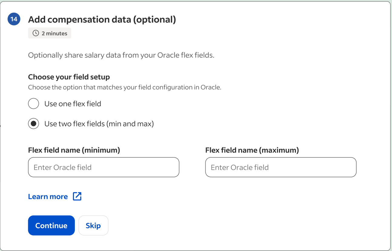 Écran Données de rémunération de test (Test compensation data)