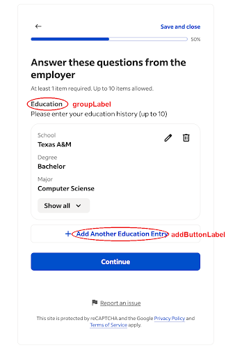 Multifield question example