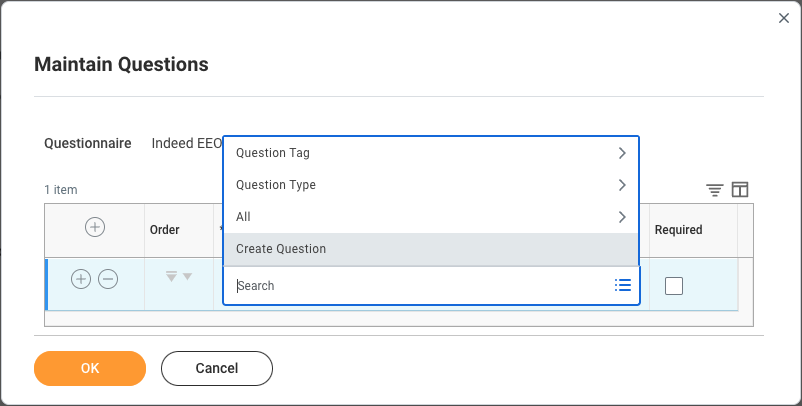 Menu déroulant Question