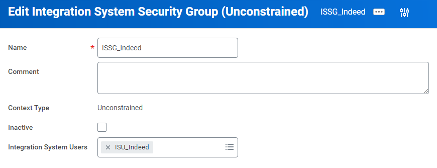 Modifier le groupe de sécurité système d'intégration (Illimité) (Edit Integration System Security Group [Unconstrained])