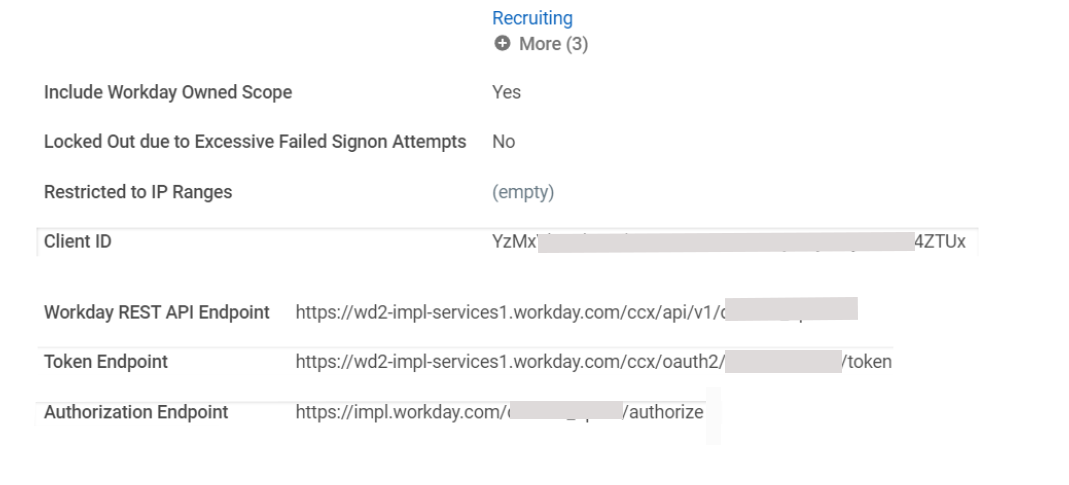 View API Clients report with example data